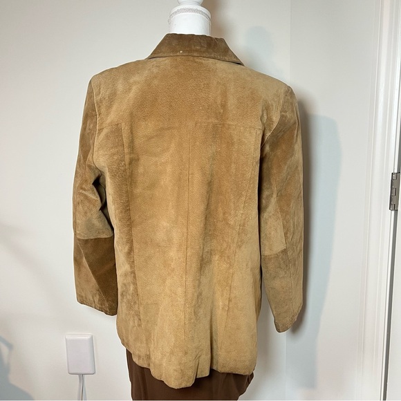 NY & Co 90s/Y2K Classic Genuine Suede Leather Jacket Light Tan Camel 🧥✨ - Picture 9 of 16